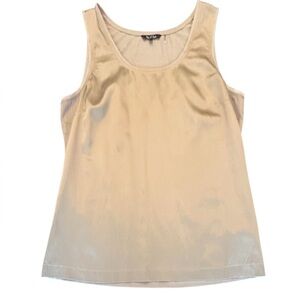 NIC + ZOE Olive Khaki Green Silk Women's Sleeveless Top Size Large MSRP $128